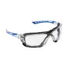 Carbon Safety Glasses AF-AS Clear Lens Clear/Blue Arms & Foam Gasket 55015053 CARBON-C+GSKT